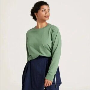 Allbirds Long Sleeve Tee Cotton Hazy Cargo Casual Athleisure Neutral Solid Green